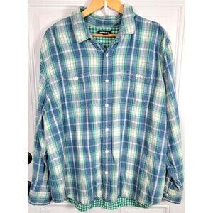 Lands' End Mens Long Sleeve Flannel Top Size XXL Traditional Fit